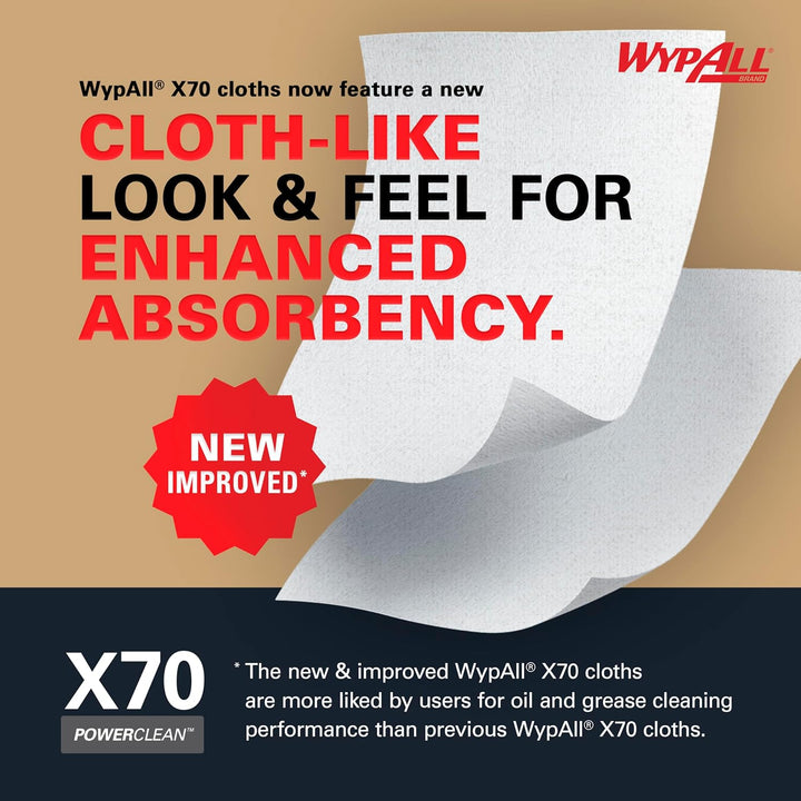 WypAll X70 Reinigungstücher 8348 – Wischtücher Rolle mit 870 Tüchern, WypAll Putztücher