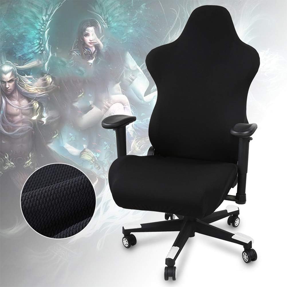 Schwarze Dehnbare Gaming-Stuhlbezüge Schonbezüge, ergonomische Büro-Computerspielstuhl-Schonbezüge f