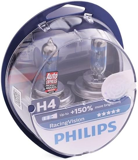 Philips RacingVision +150% H4 Scheinwerferlampe 12342RVS2, Doppelset, Twin box