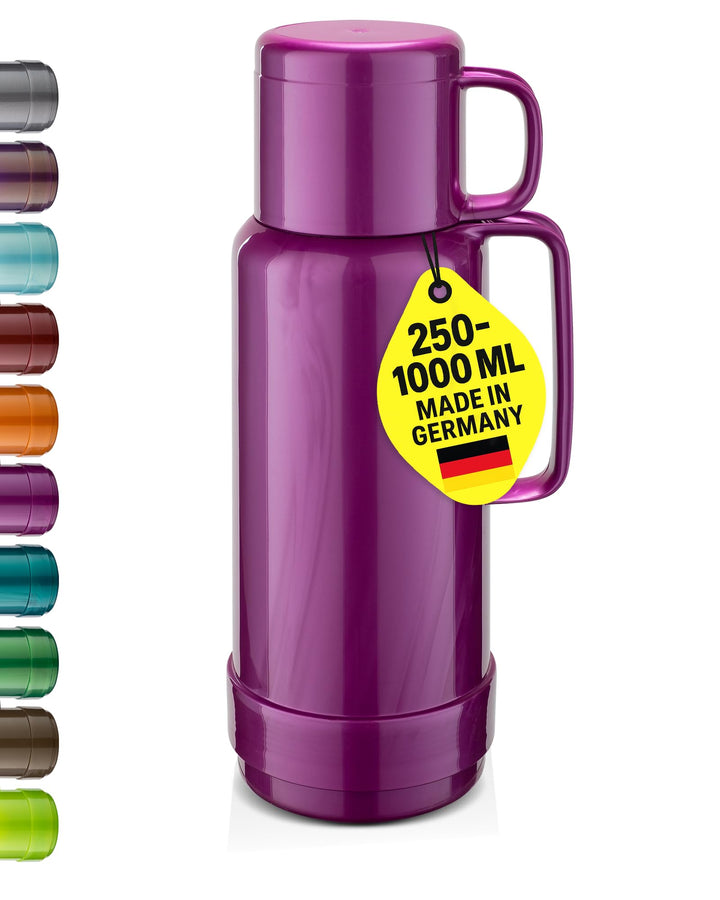 ROTPUNKT Isolierflasche 1 Liter mit integriertem Becher - Hochwertige Isolierkanne Made in Germany I