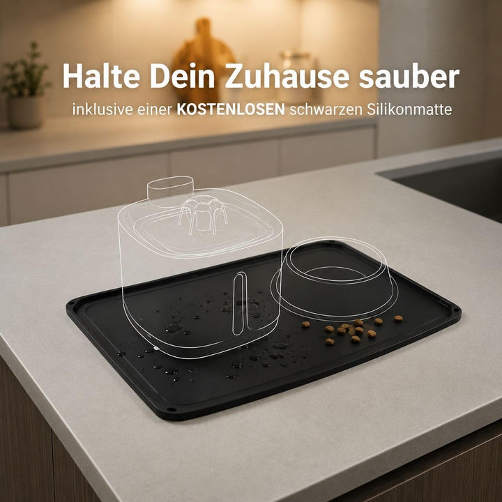 SilentFlow PurePet Katzenbrunnen kabellos 3,2 L – Trinkbrunnen für Katzen &amp; kleine Hunde mit Bewegun