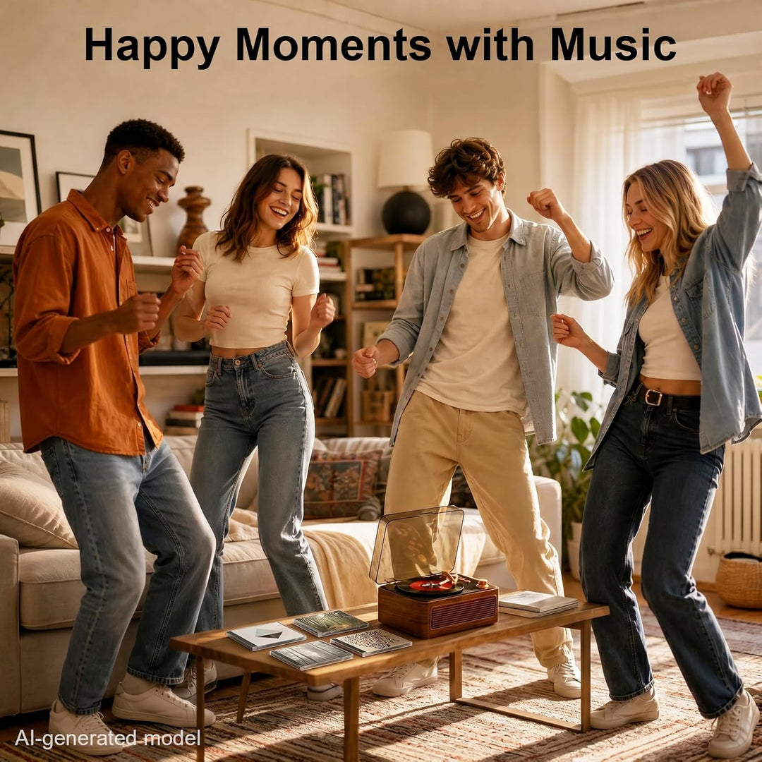 Gueray Tragbarer Bluetooth CD-Player mit Lautsprechern 3600mAh Wiederaufladbarer Vintage CD Spieler