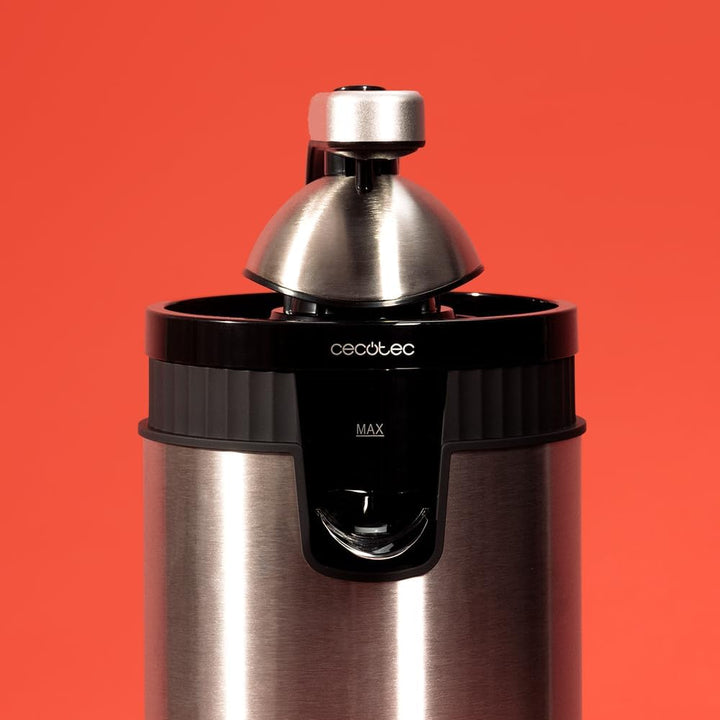 Cecotec Elektrische Zitruspresse mit Arm für Orangen und Zitrusfrüchte Xqueeze RetroJuice 600 Steel.