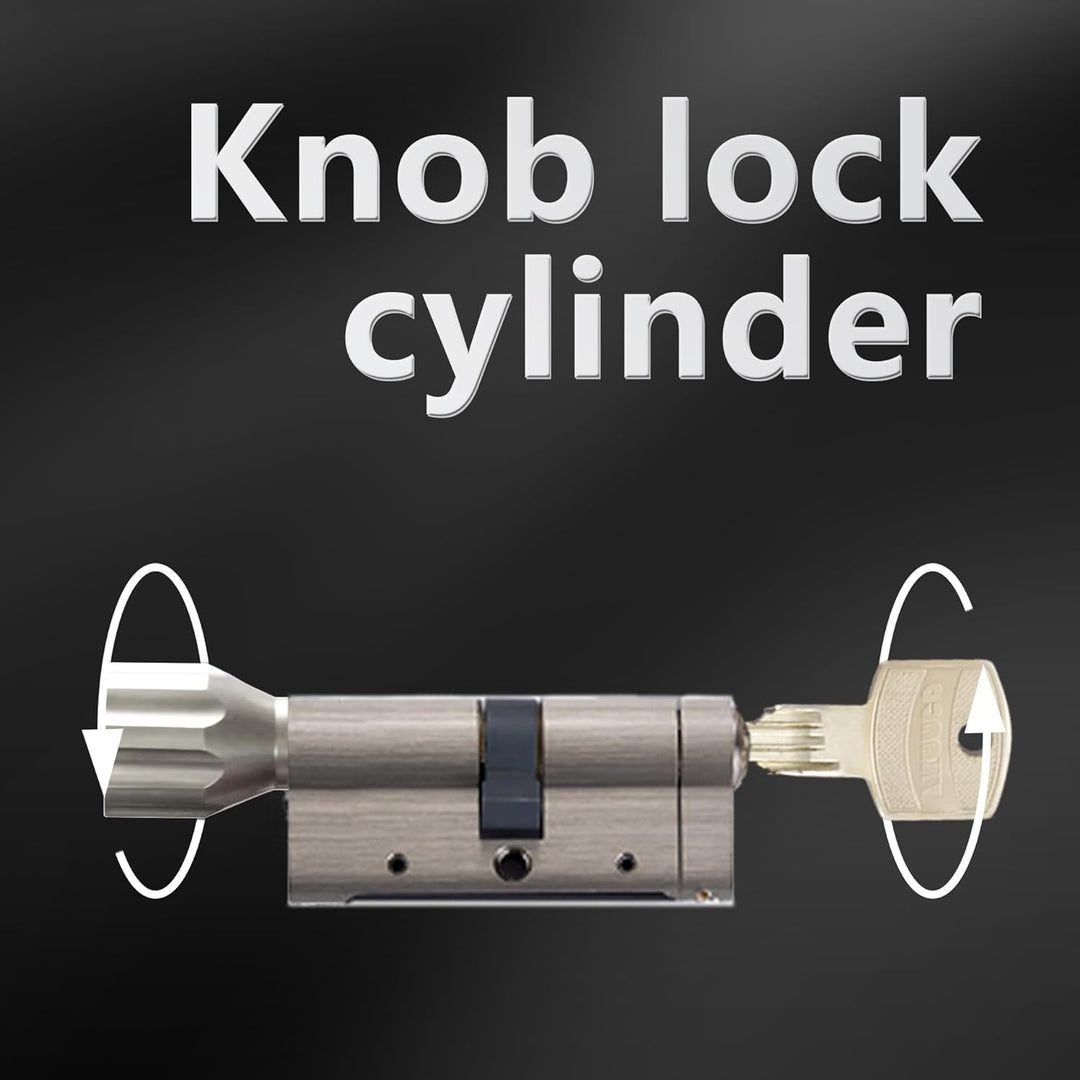 Knaufzylinder Grösse 30 40 mm Anti-Break Einsteck Zylinderschloss,5 Hauptschlüssel und Codekarte Kna