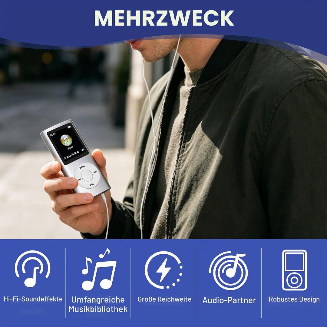 MP3/MP4-Player Unterstützt Bis zu 64 GB TF-Karte Tragbarer MP3 Musik Player 1.8 Zoll LCD Bildschirm