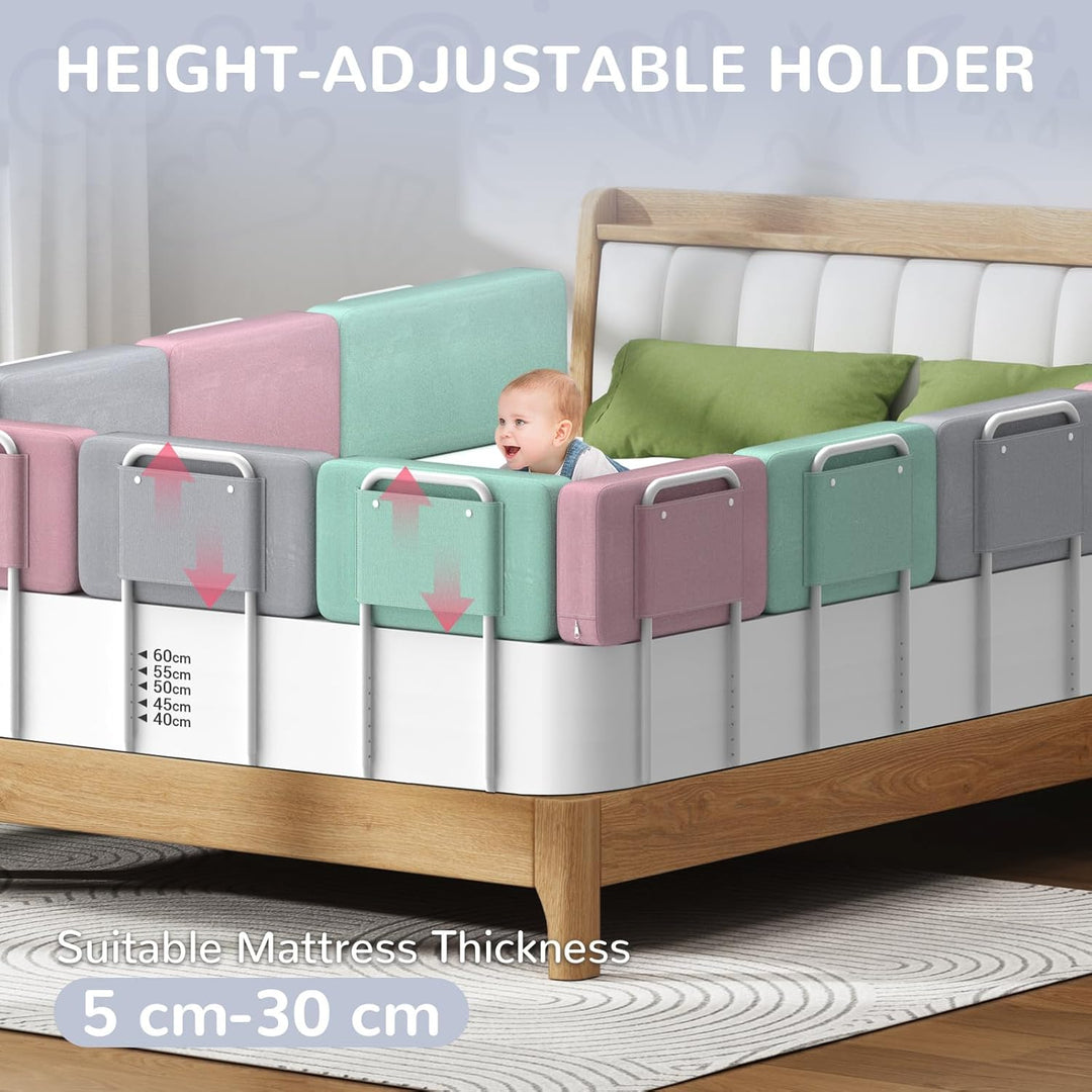Bettgitter für Kinder – Rausfallschutz und Bettkantenschutz für Babybett und Kinderbett, Höhenverste