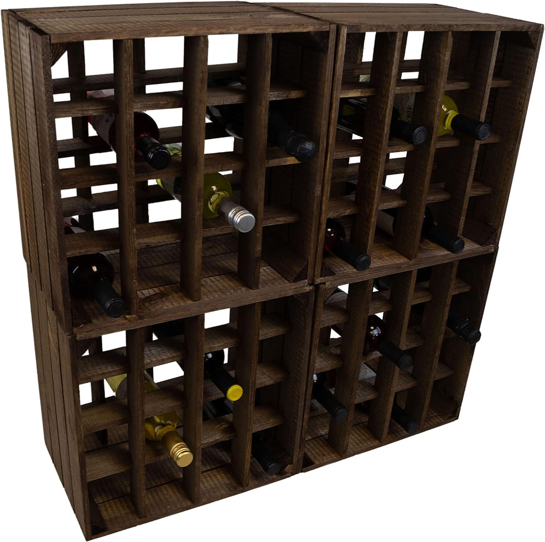 Kistenkolli Altes Land Weinregal 16er dunkel Masse 40x40x27cm Regalkiste Flaschenablage Weinregal Ap