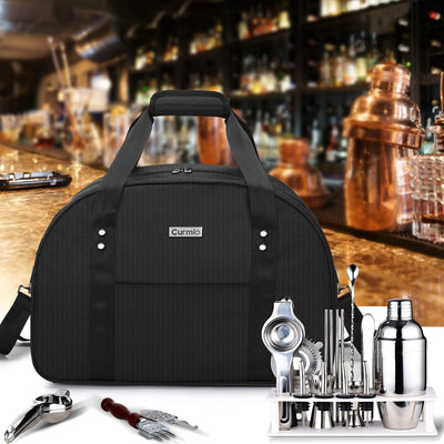 CURMIO Cocktail Sets Aufbewahrungstasche, Barkeeper Tasche, Tragbare Reisetasche für Cocktailmixer S