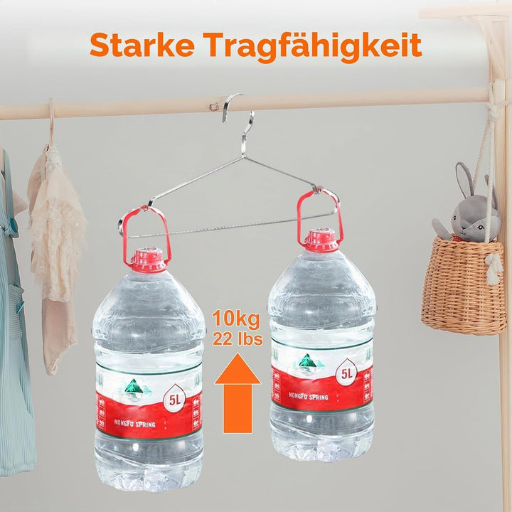 Jiang&Rong 20er-Pack Metall-Kleiderbügel, 42 cm Edelstahl-Kleiderbügel, platzsparend, rutschfest, ro