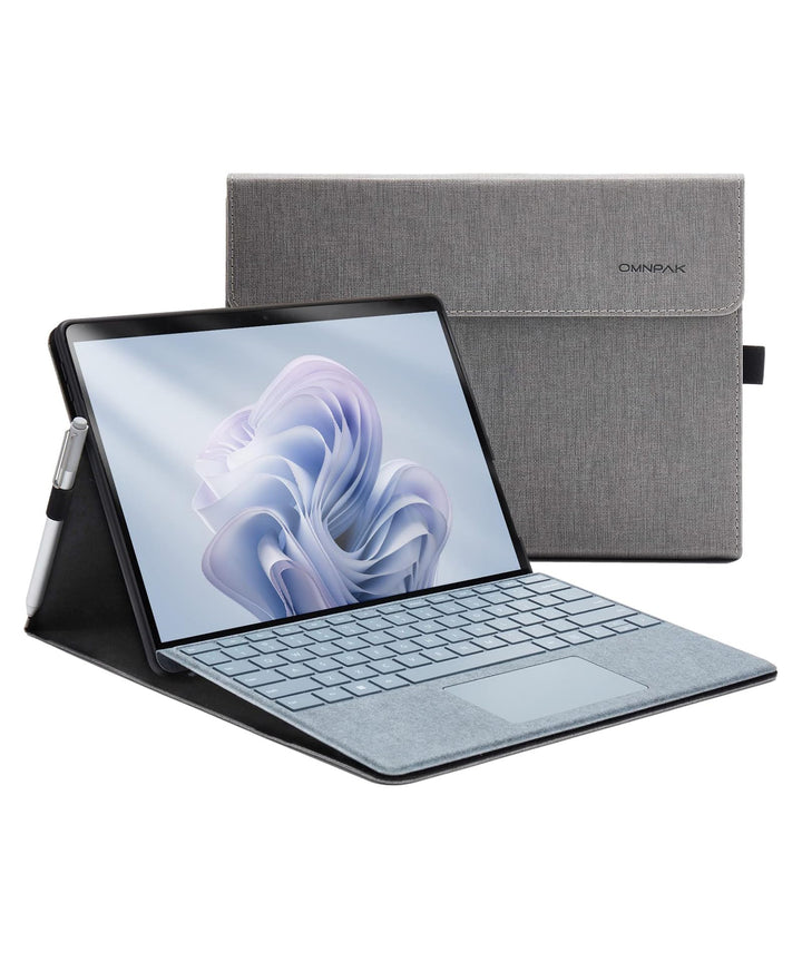 Omnpak Hülle für Surface Pro 9 Tablet, Business-Hülle mit Stifthalter, Einstellbarer Multi-Betrachtu