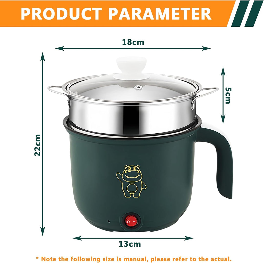 Elektrischer Hot Pot Mit Dampfgarer, Elektrische Hot Pot 1.5l, Tragbare Mini Antihaft Multikocher, S