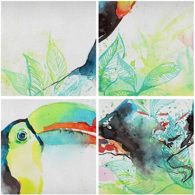 Bilder auf Leinwand 100x70cm Leinwandbild Vogel Toucan Neugier wild Gross Wanddeko Bild Schlafzimmer