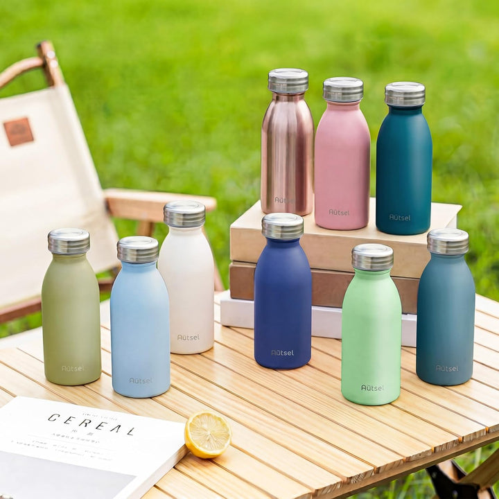 Trinkflasche Thermo Edelstahl 350ml für Heisse und Kalte Getränke für Büro Sport Outdoor Camping Tar