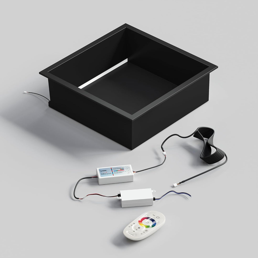Wandnische Dusche Edelstahl mit RGB LED-Licht, Eingebettete Duschnische Schwarz Einzelregal Lagerung