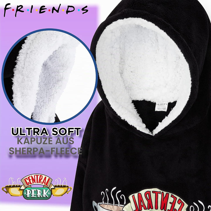 FRIENDS Übergrosse Decke Hoodie Fanell Oversized Hoodie Kapuzenpullover