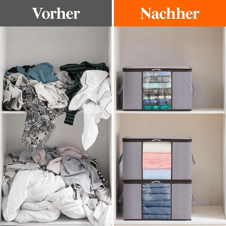Lifewit 50L Aufbewahrungstasche Kleidung, Kisten Aufbewahrung mit Deckel Kleideraufbewahrung aufbewa
