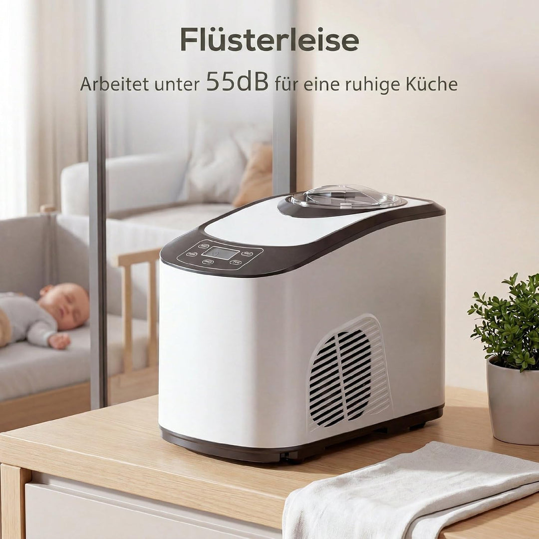 HOMCOM Eismaschine 1,5L Eiscrememaschine Speiseeisbereiter Frozen Eisbereiter Speiseeismaschine mit
