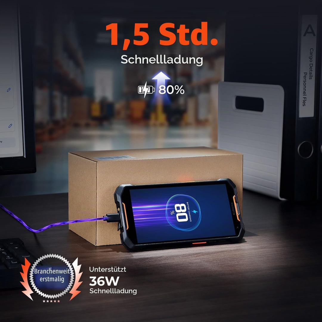 MUNBYN AS01 Android 14 Barcodescanner, 6” Bildschirm, Mobiler Computer Handheld PDA mit 16-stündigem