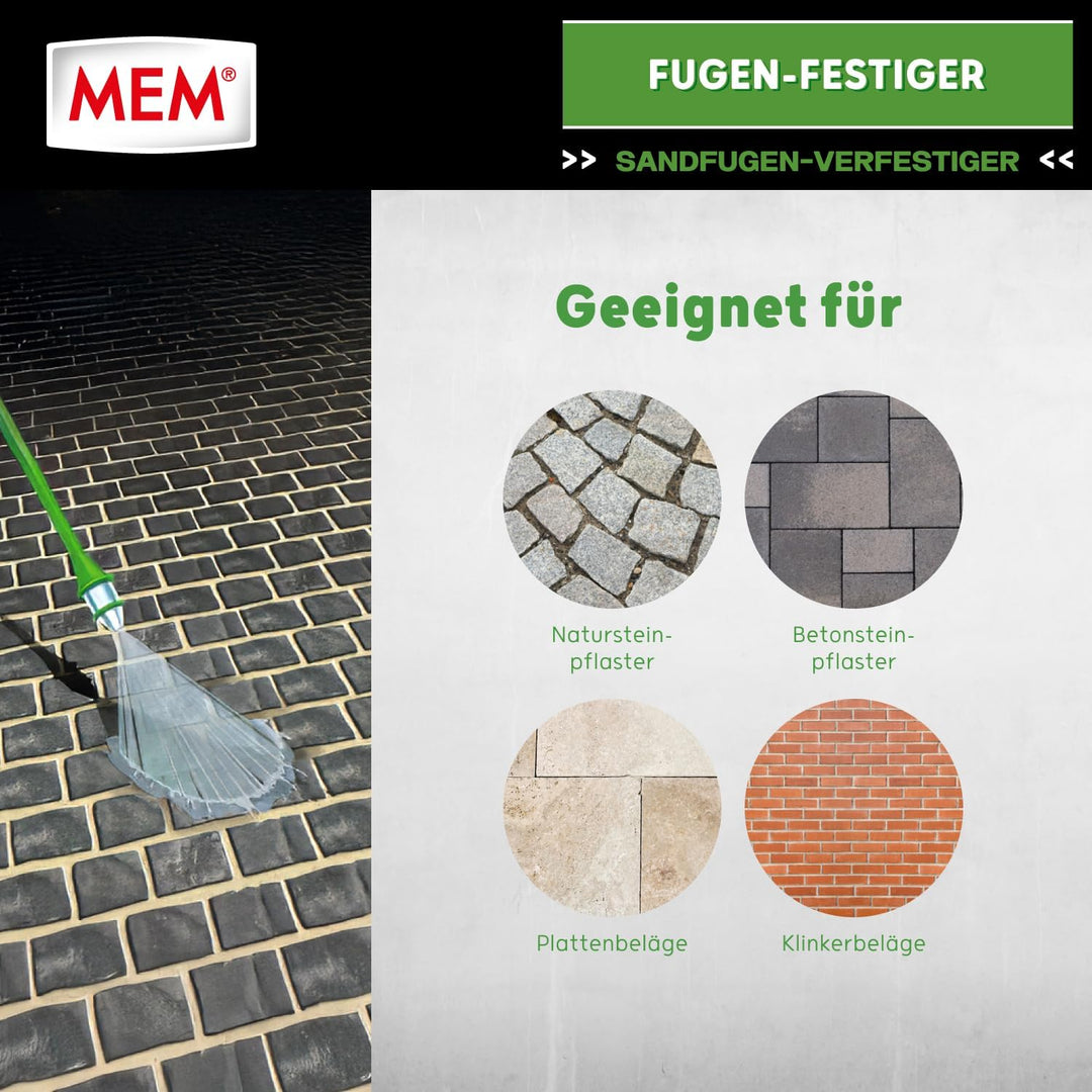 MEM Fugen-Festiger für Sandfugen und zur Sanierung von Fugenrissen, Einfache Anwendung, Gegen Unkrau