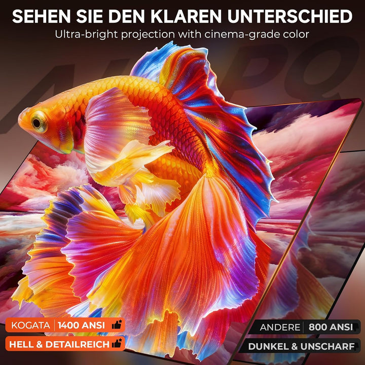 4K Smart Beamer mit VIDAA, kompatibel mit Netflix-App, Dolby Audio &amp; HDR10+ | KOGATA Original AirPla