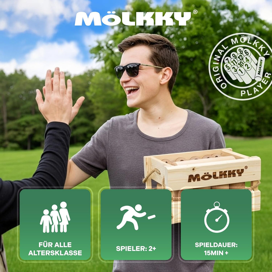 Tactic 40268 Original Mölkky in Holzkiste (Big Size) Single, Single