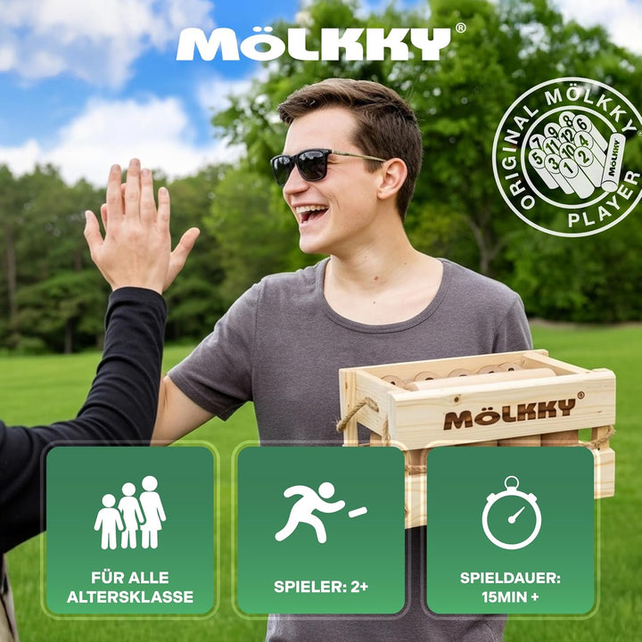 Tactic 40268 Original Mölkky in Holzkiste (Big Size) Single, Single