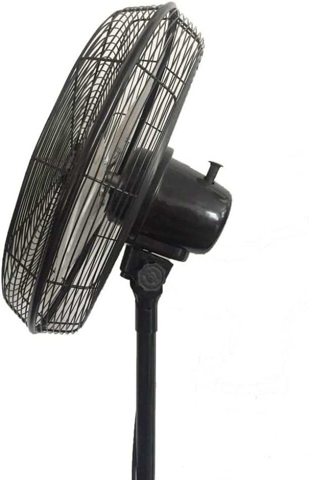 Bastilipo – 45 cm Industrie-Standventilator, 3 Geschwindigkeiten, oszillierender Kopf, 90 W, Schwarz