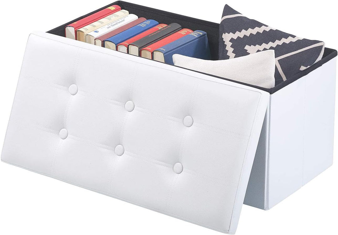 infactory Faltbox und Hocker: 2er-Set Faltbare 2in1-Sitzbänke und -truhen, 80 l, bis 300 kg, weiss (