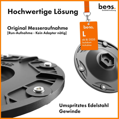 BEOS® Premium Mähroboter Tuning-Messerteller für 6X Klingen - glasfaserverstärkte Messerscheibe - Ra