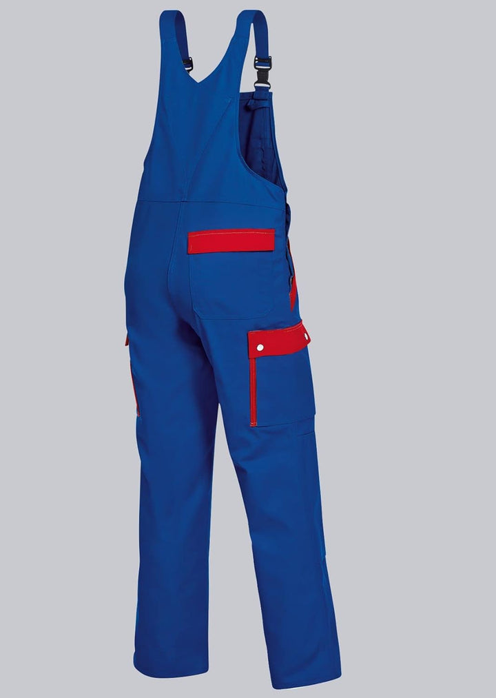 BP 1844 720 Herren Latzhose gemacht aus verstärkter Baumwolle Königsblau/Rot, Grösse 70