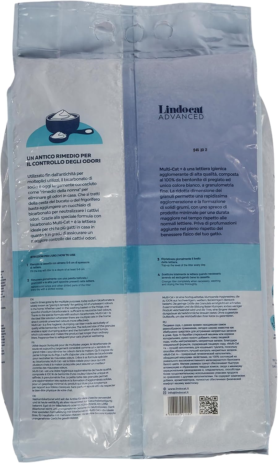 Lindocat Advanced Multicat 12 Liter mit Bicarbonat für Katzen, Unisex, Katzenstreu, Klumpenstreu für