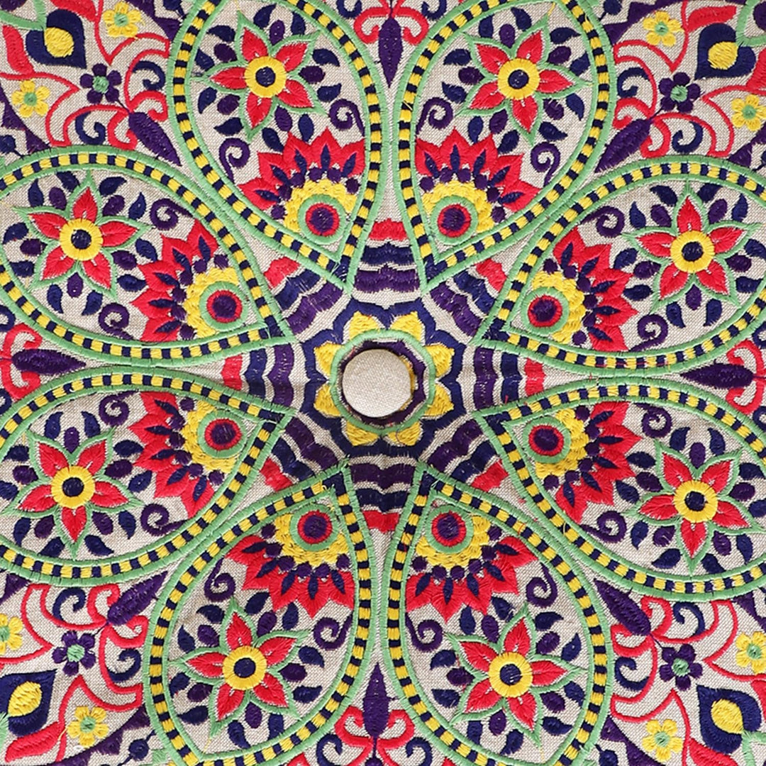 MARRAKESCH Pouf Hocker aus Baumwolle Hakika Inklusive Füllung ø 50cm Rund Bodenkissen als Orientalis