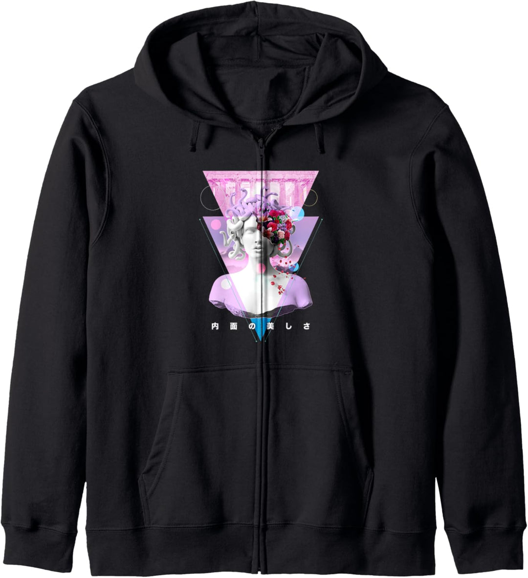 Vaporwave Medusa Statue Ästhetische Kunst Retro Japanische Otaku Kapuzenjacke