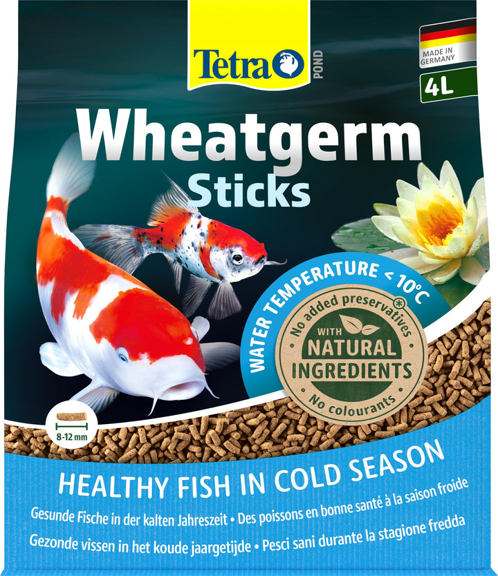 Tetra Pond Wheatgerm Sticks - Ballaststoffreiches Fischfutter für alle Teichfische, besonders geeign