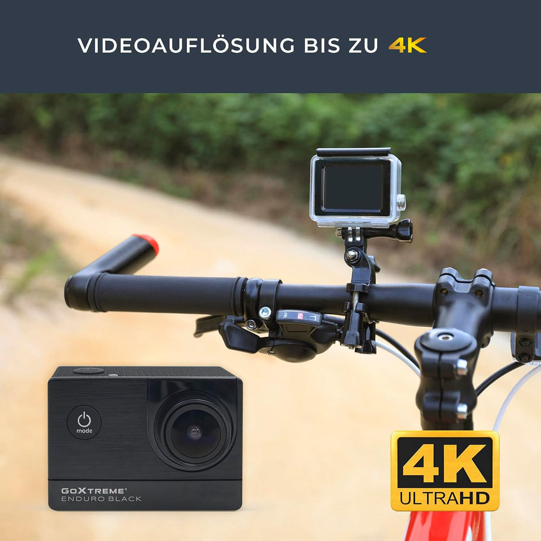 GoXtreme Enduro Black Action Kamera (4K, Real 2, 7K@30fps, FullHD bis 60fps, inkl. Fernbedienung, 2"