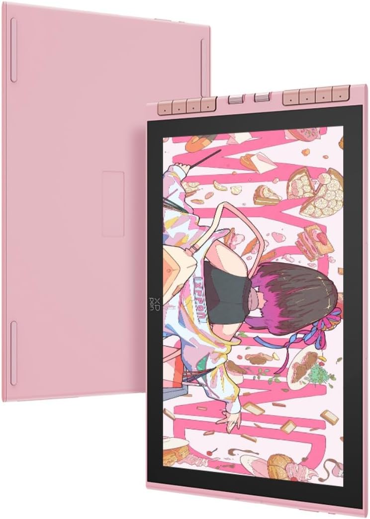 XPPen Artist 12 3rd Zeichentablet mit 11,9 Zoll Display Rosa | X4 Smart Chip Stift, 16384 Druckstufe