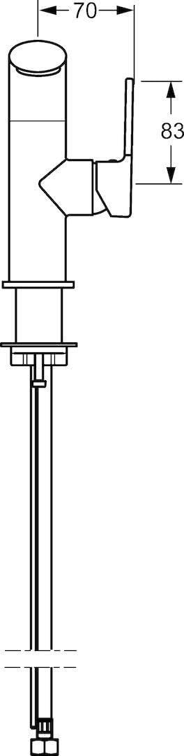 Hansa 55262203 Waschtisch-Einhand-Einlochbatterie Hansaronda 5526, Hebel seitlich bedient, chrom