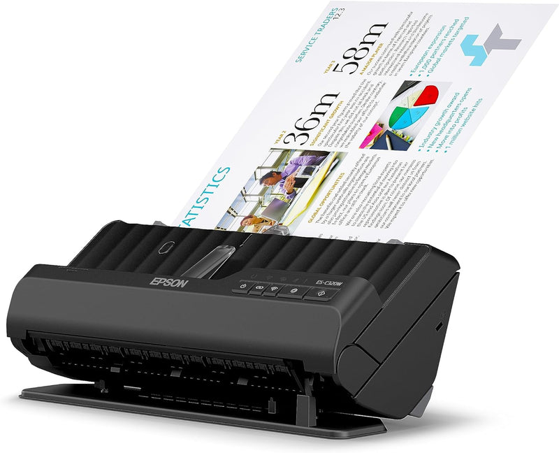 Epson Wi-Fi Scanner ES-C320W, kompakter A4 Business Scanner mit geringem Stromverbrauch, Duplex-Einz