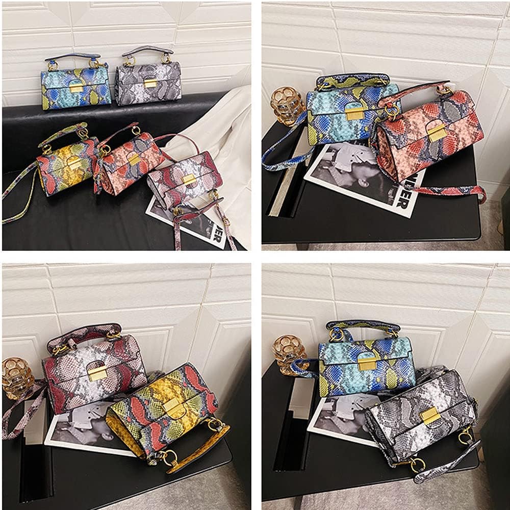 Coolives Damen Kleine Umhängetasche mit Krokodilledermuster Mini Handtasche aus PU-Leder Clutches Da