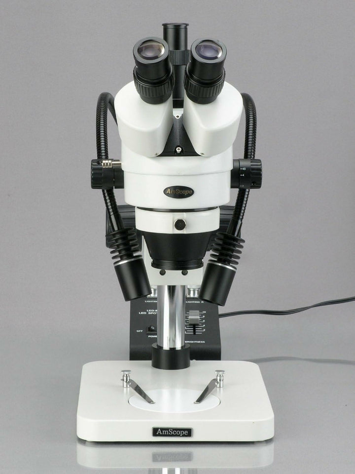 AmScope SM-1TS-L6W Zoom Leistung Trinokulares Inspektion Stereomikroskop mit Schwanenhals-LED-Leucht