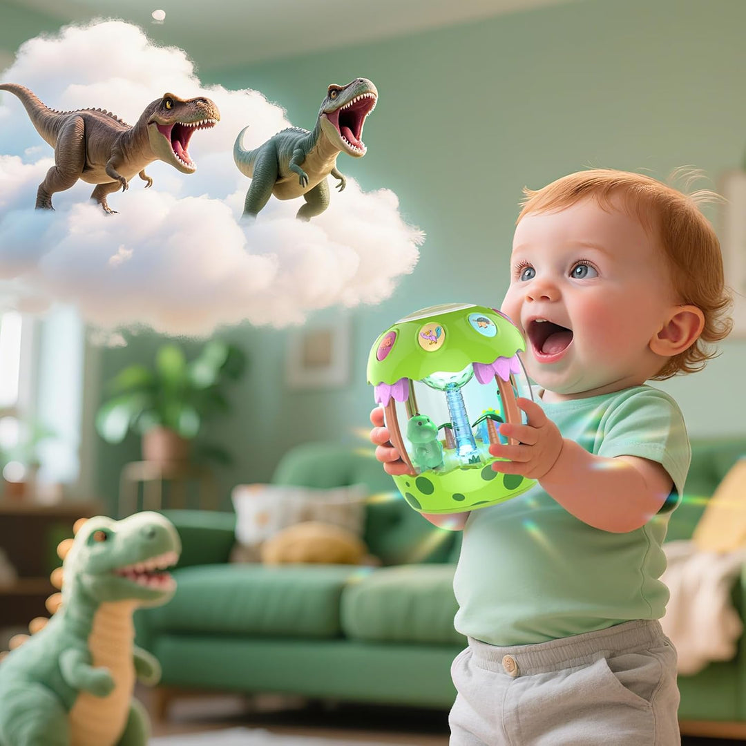 m zimoon Baby Spielzeug ab 6 Monate, Dinosaurier Drehender Projektor Kinderspielzeug mit Licht, Lust