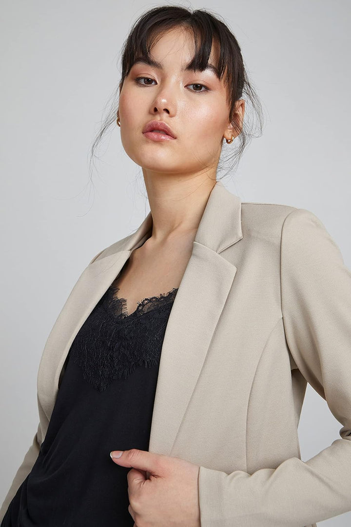 ICHI IHKATE BL Damen Blazer Kurzblazer Jacke EIN-Knopf-Blazer mit Stretch und Reverskragen XXL Doesk