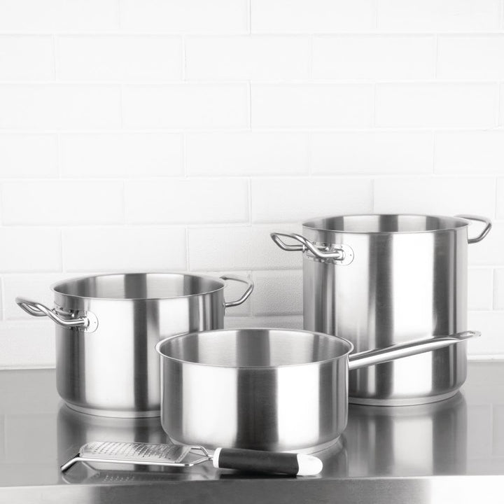 Vogue Edelstahl Stieltopf 5 Liter 110(d)mm x 240mm/9.5"(dia)., 110(d)mm x 240mm/9.5"(dia).
