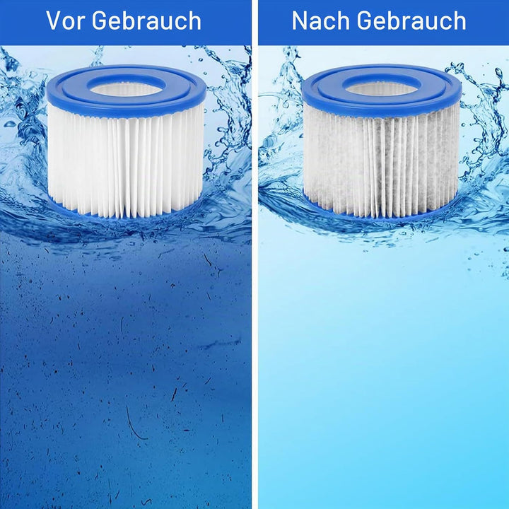 8 Stück Filterkartusche für Pool Typ VI, Filterkartuschen Pool für Bestway Pool Filter für Lay Z Spa