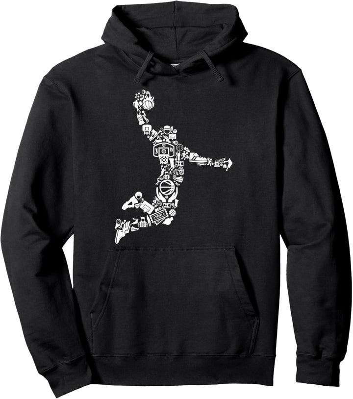 Dunking Basketballspieler Design für echte Sportfans Pullover Hoodie