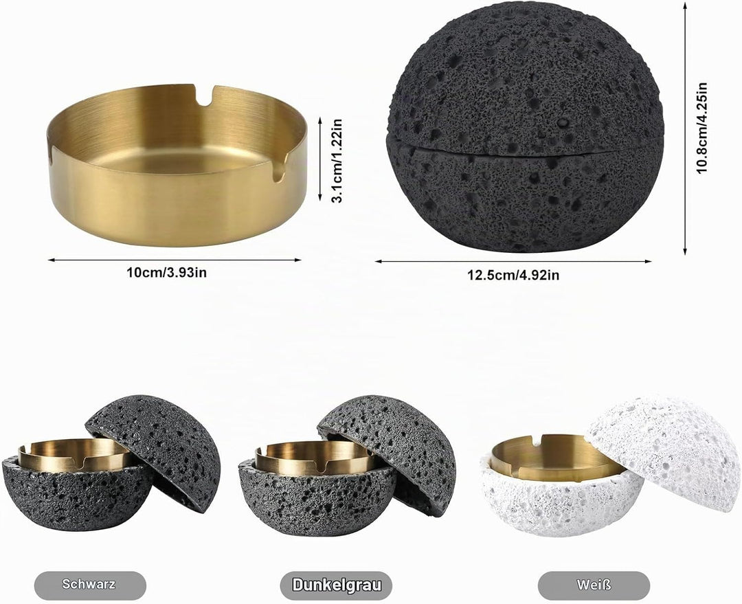 Mode-Mülleimer, Beton+Innenzylinder aus Metall Leicht zu Reinigen (Schwarz), Schwarz
