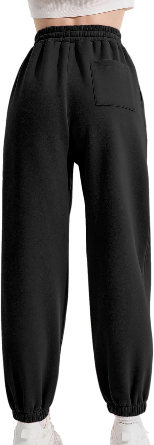 Rolanko Jogging Hose für Mädchen, Baumwoll Fleece Sport Joggers Trainingsanzug mit Mehreren Taschen