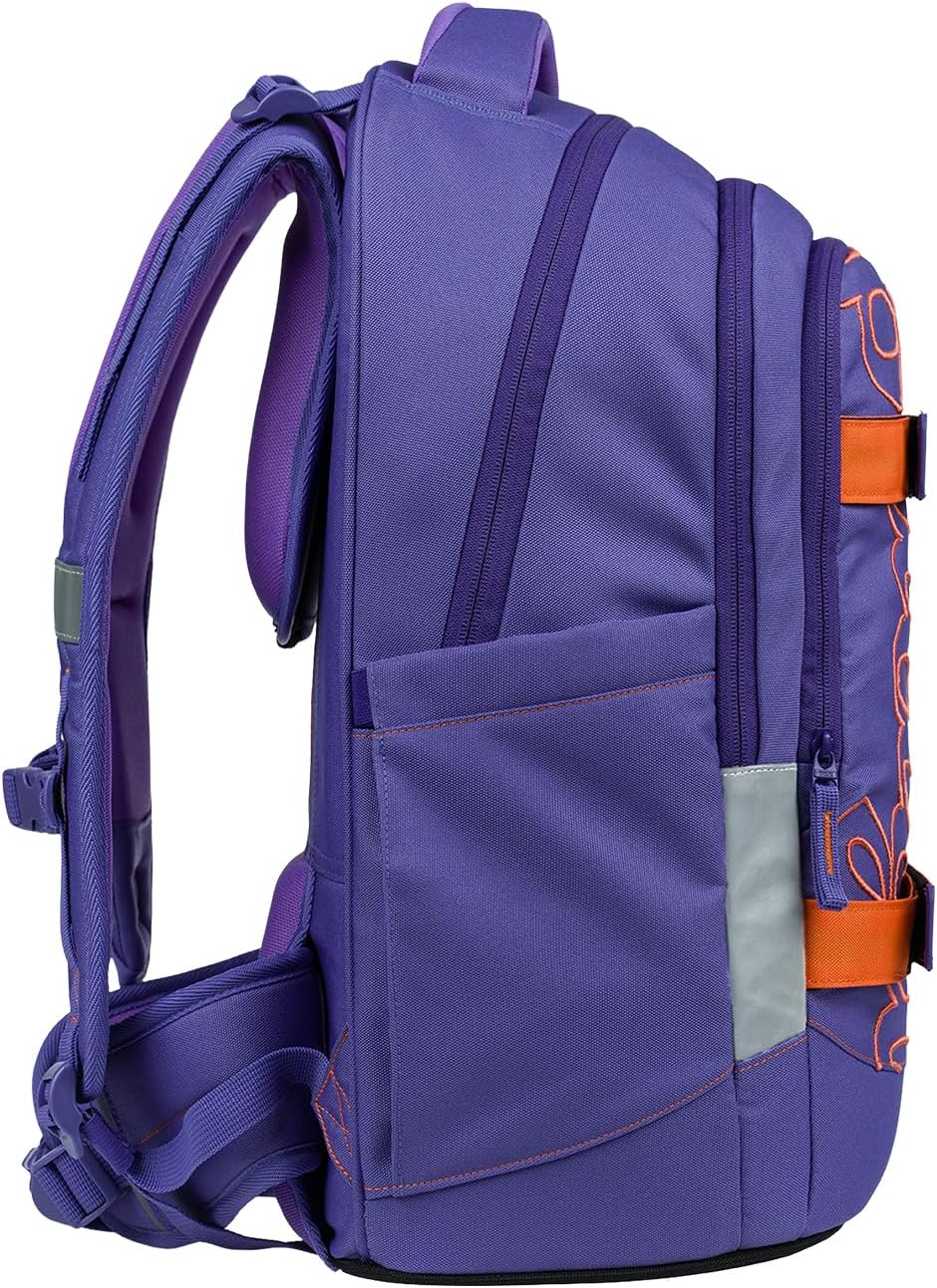 Baagl Schulrucksack Set Mädchen Teenager 3 Teilig Skate MAX 30 l - Orange | Skateboard Rucksack, erg