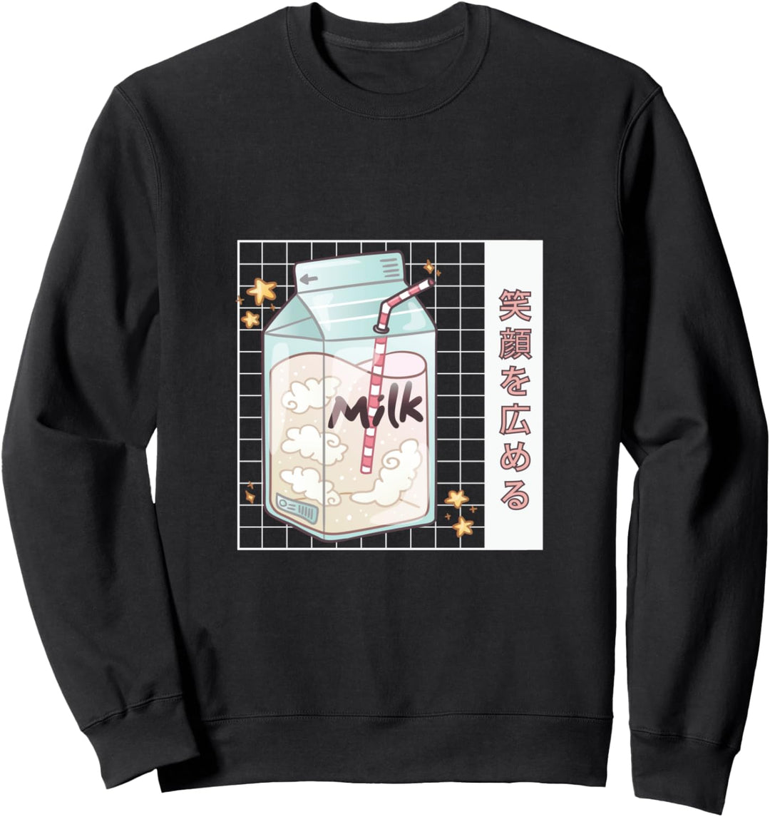 Japanese Milk Carton Soft Drink Aesthetic Vaporwave Sweatshirt