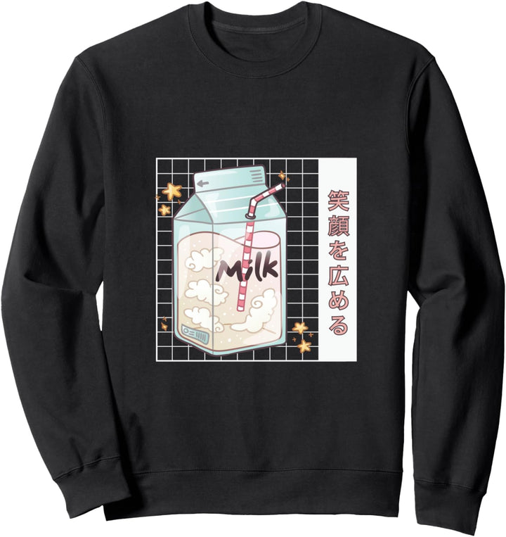 Japanese Milk Carton Soft Drink Aesthetic Vaporwave Sweatshirt